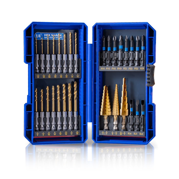 Handree 30 Pcs Hex Shank Drill Bit and Screw Driver Bit Sets