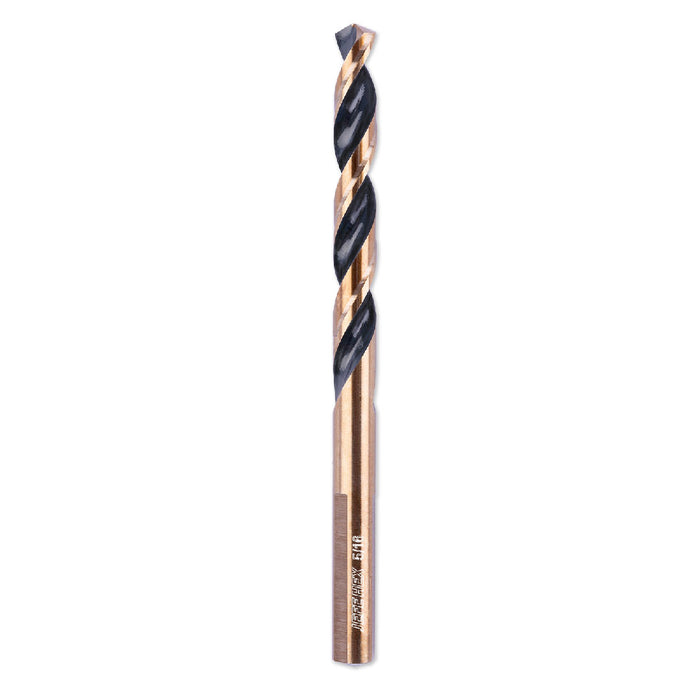Handree Jobber Length Drill Bits, W4, 135 Degrees Split Point, Three Flats Shank, Black & Gold Finish