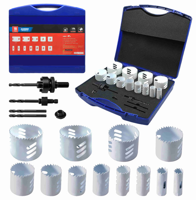 Handree 18 Pcs Bi-Metal Hole Saw Set