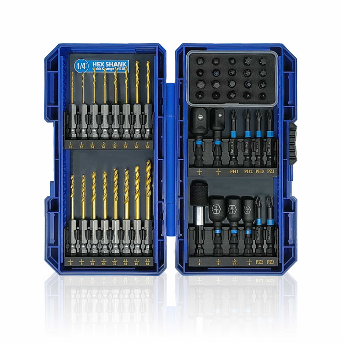 Handree 48 Pcs Hex Shank Drill Bit and Screw Driver Bit Sets