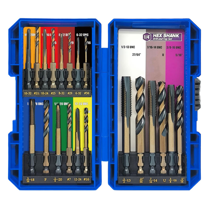 Handree 20 Pcs Hex Shank Drill and Tap Sets