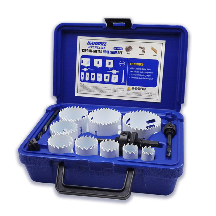 Handree 13 Pcs Bi-Metal Hole Saw Set