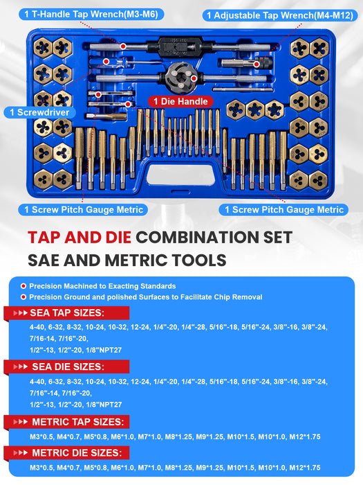 Handree 60 Pcs Tap and Die Set