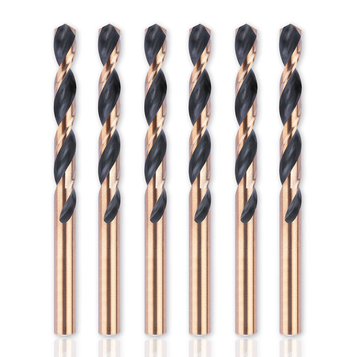 Handree Jobber Length Wire Drill Bits, M2, 135 Degrees Split Point, Round Shank, Black & Gold Finish