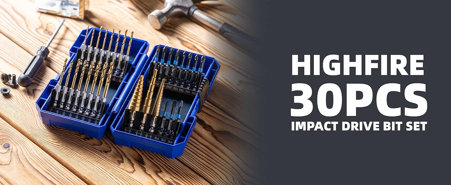Handree 30 Pcs Hex Shank Drill Bit and Screw Driver Bit Sets