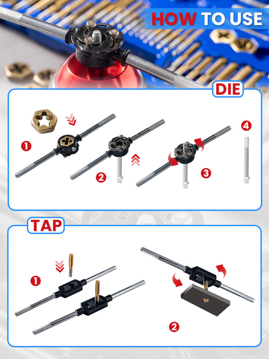 Handree 60 Pcs Tap and Die Set