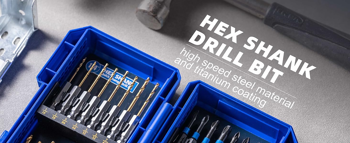Handree 30 Pcs Hex Shank Drill Bit and Screw Driver Bit Sets