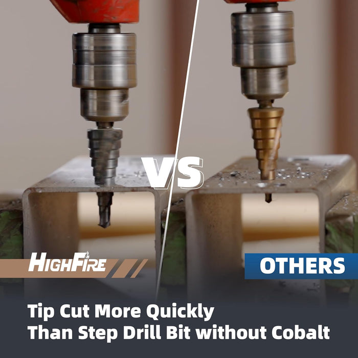 Handree 3Pcs Step Drill Bit Set, M35, Hex Shank , TiALN Finish