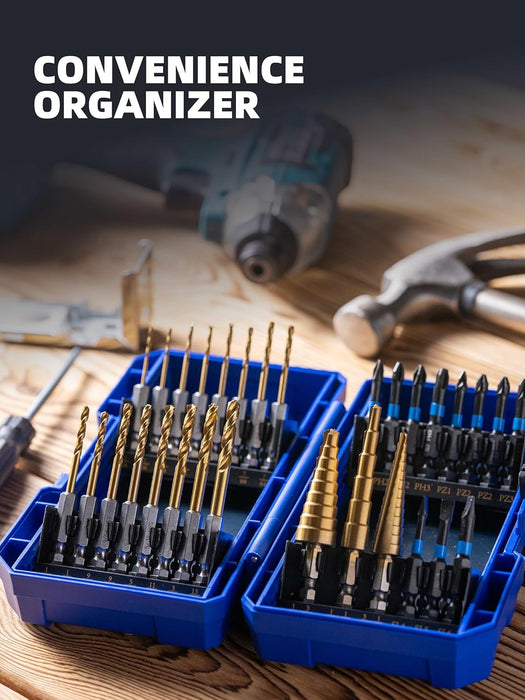 Handree 30 Pcs Hex Shank Drill Bit and Screw Driver Bit Sets