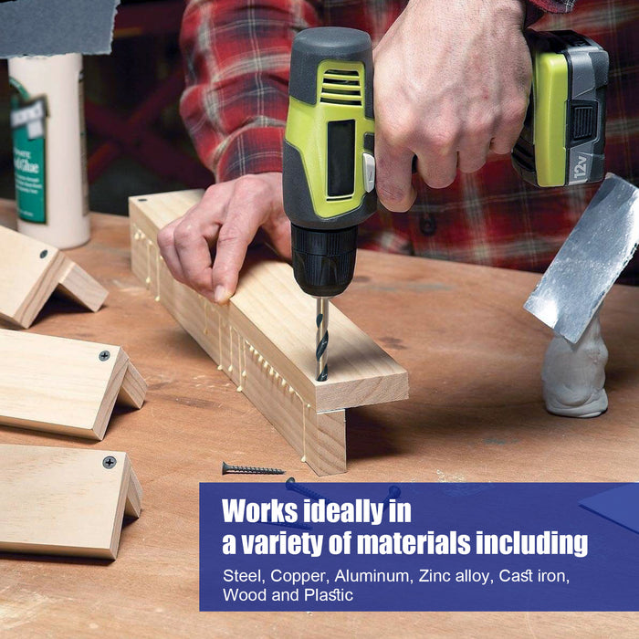 Handree Jobber Length Drill Bits, M2, 135 Degrees Split Point, Round Shank ,  Black and Gold Finish