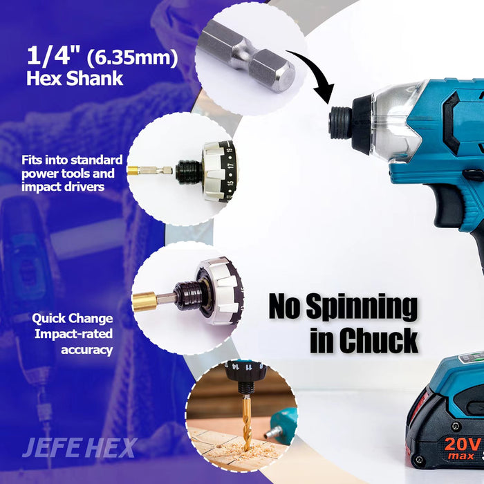 Handree 24 Pcs Hex Shank Drill Bit Set, HSS, 135 Degrees Split Point, TiN Coated