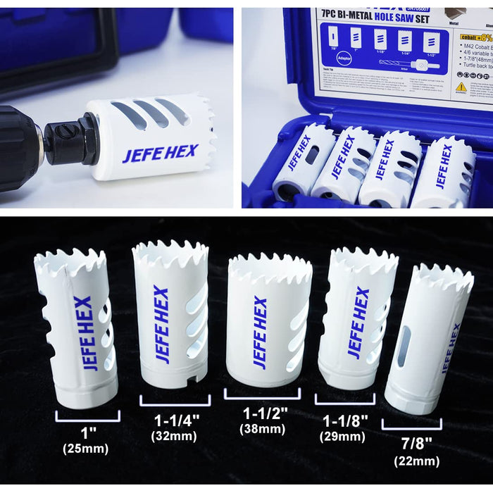 Handree 7 Pcs Bi-Metal Hole Saw Set